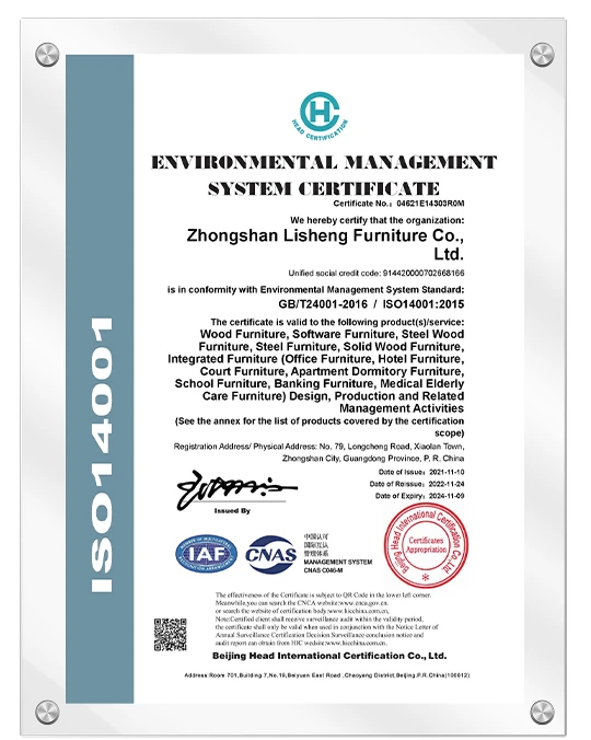 Заводской сертификат ISO14001